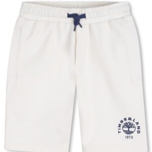 Shorts sportivi panna con logo piccolo (4 anni - 16 anni)100% cotone