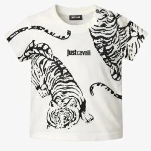 T-shirt bianca maxi logo (12 mesi - 6 anni)100% cotone