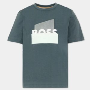 T-shirt verde con stampa grafica (4 anni - 16 anni) 100% cotone