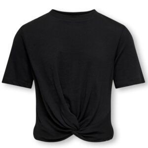 T-shirt nera con intreccio 100% cotone