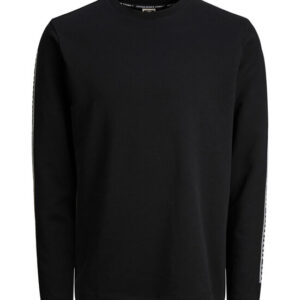T-Shirt nera m/l con scritte sulla lunghezza manica 100% cotone