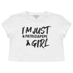 T-shirt cropped bianco/nero in cotone (8 anni - 16 anni) 95% cotone 5% elastan