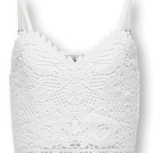 Top in pizzo bianco spalline sottili 95% viscosa 5% elastan