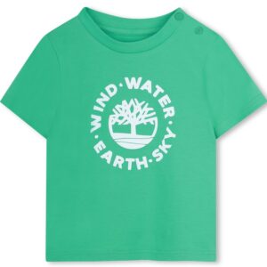 T-shirt verde a maniche corte con logo (6 mesi - 3 anni)100% cotone