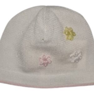Cappellino bianco con fiori colorati in filo