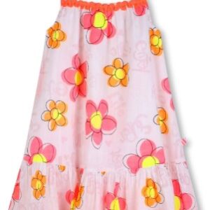 Abito con bretelline stampe fiori (4 anni - 10 anni) 74% cotone 26% viscosa