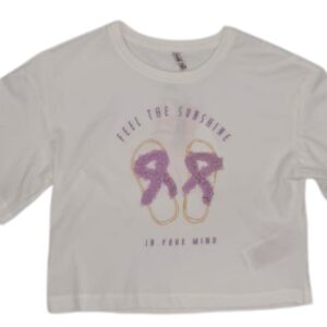 T-Shirt bianca con stampa frontale 100% cotone