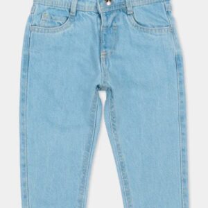 Jeans chiaro con scritta posteriore (6 mesi - 3 anni) 100% cotone
