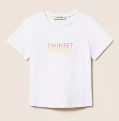 T-shirt in cotone bianco con logo multicolor (18 mesi - 6 anni) 100% cotone