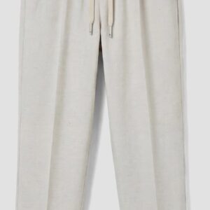 PANTALONI PANNA REGULAR FIT IN SLUB DI MISTO LINO E VISCOSA