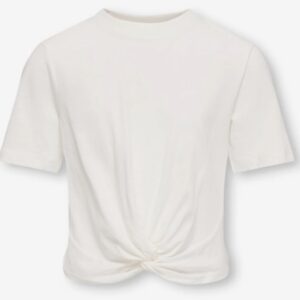 T-shirt bianca con intreccio 100% cotone