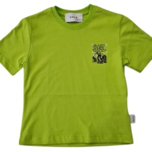 T-shirt verde con logo frontale e dietro (3 anni - 7 anni)