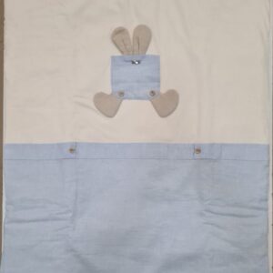 Coperta in cotone bianca e azzurra (3 mesi - 6 mesi)