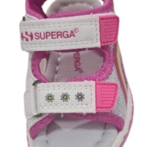 Sandalo bianco/fuxia con strappo