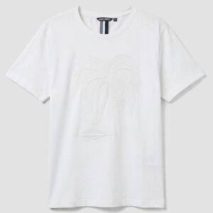 T-SHIRT REGULAR FIT IN JERSEY DI COTONE CON STAMPA PALMA