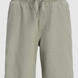 Jogger Shorts verde stropicciato con elastico in vita  100% cotone