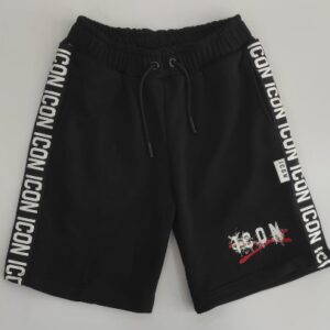 Bermuda nero con logo laterale gommato (6 anni  - 16 anni) 88% cotone 12% poliestere