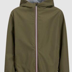 Giubbotto verde con zip e cappuccio 100% poliestere