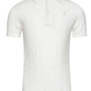 Polo bianca in maglia lavorata (8 anni - 16 anni) 100% cotone