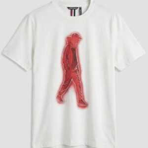 T-SHIRT REGULAR FIT IN JERSEY DI COTONE CON STAMPA WALKING MAN