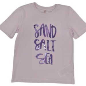 T-Shirt lilla con scritta paillettes  100% cotone