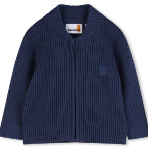 Cardigan a costine blu con zip (6 mesi - 3 anni)100% cotone