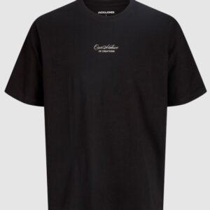 T-Shirt nera con stampa posteriore 100% cotone