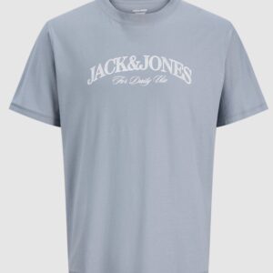 T-Shirt grigia con stampa frontale 100% cotone