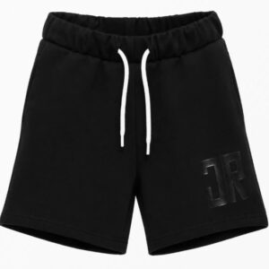 Bermuda nero con logo laterale (2 anni - 16 anni) 100% cotone