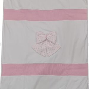 Coperta bianca e rosa in cotone