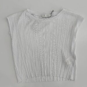 Maglia bianca plissettata (7 anni - 18 anni)100% poliestere