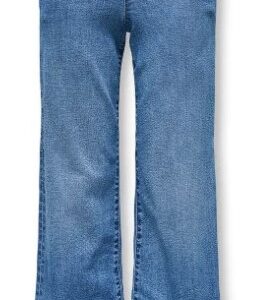 Jeans largo con bottoni laterali 100% cotone