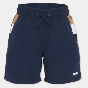 Boxer mare blu con logo (4 anni - 16 anni) 100% poliestere