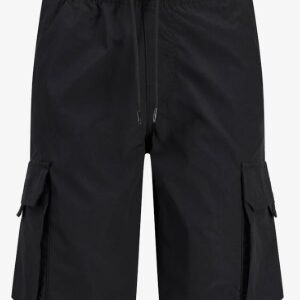 Bermuda cargo relaxed fit nero con elastico i vita  100% poliestere