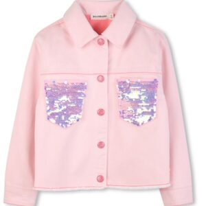 Giubbotto rosa paillettes nelle tasche ( 2 anni - 10 anni ) 70% cotone 30% poliestere