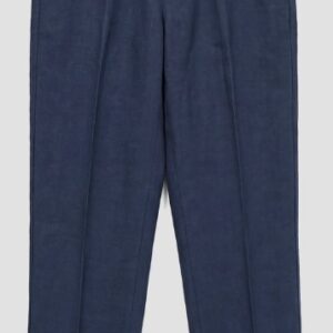 PANTALONI REGULAR FIT IN SLUB DI MISTO LINO E VISCOSA BLU