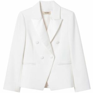 Blazer doppiopetto in crèpe bianco (8 anni - 16 anni) 91% poliestere 9% elastan