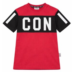 T-Shirt rossa con maxi logo (6 anni - 16 anni) 100% cotone