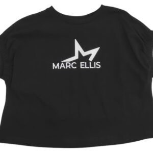 T-shirt nera con logo frontale (8 anni - 16 anni)90% cotone 10% elestan