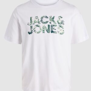 T-Shirt bianca con logo frontale 100% cotone