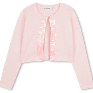 Cardigan tricot rosa con paillettes (2 anni - 10 anni) 100% cotone