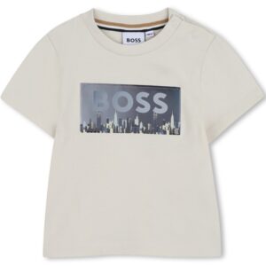 T-shirt beige con stampa (6 mesi - 3 anni) 100% poliestere