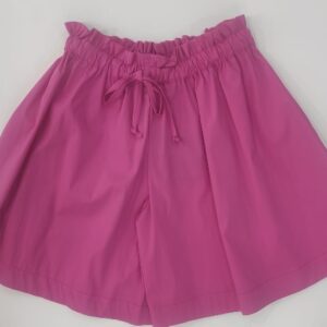 Short over fucsia con vita alta e sapacchetti laterali (10 anni - 16 anni)100% cotone