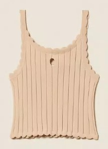 Top croped a costina beige (8 anni - 16 anni) 54% viscosa 46% poliammide