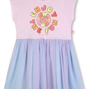 Vestito rosa con gonna in tulle colorata (4 anni - 10 anni) 100% poliestere