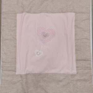 Coperta rosa e beige in cotone