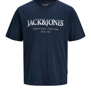 T-Shirt blu con logo frontale 100% cotone