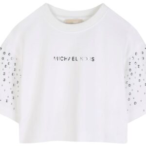 T-shirt girocollo con applicazione borchie (4 anni - 14 anni) 100% cotone
