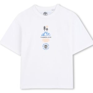 T-shirt bianca con disegni e logo piccolo (4 anni - 16 anni)100% cotone