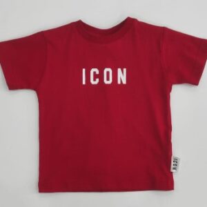 T-shirt rossa con logo frontale e posteriore (2 anni - 6 anni) 100% cotone